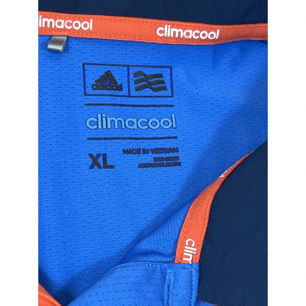 Adidas Men's Climacool Golf Performance Polo Shirt Blue Navy Orange Size XL